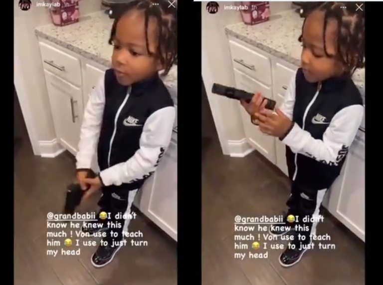 Deceased Rapper King Von's 4 Year Old Son Gets A GUN For Christmas